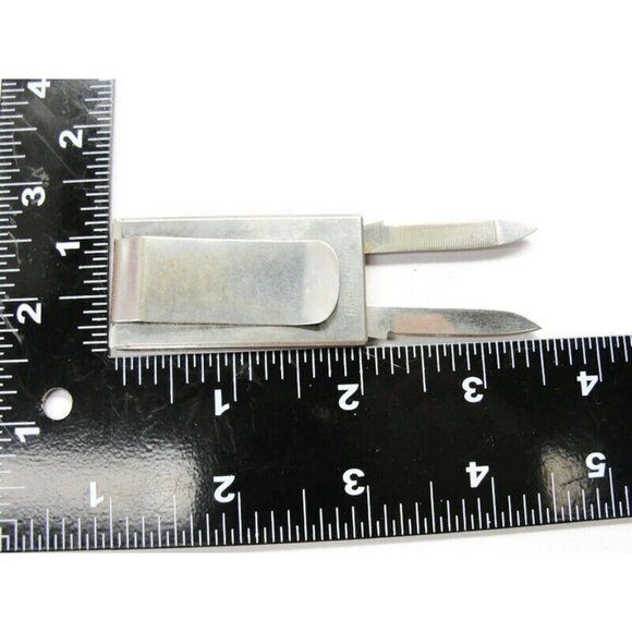 Barlow Norwest Money Clip Silver Tone Knife File Credit Card Cash ID - Picture 9 of 10